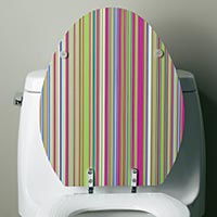 striped toilet seat